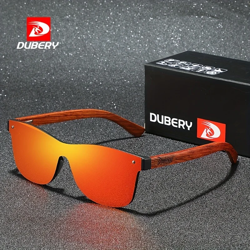 Dubery Holz polarisierte randlose Mode Sonnenbrille für Männer und Frauen 6 Farben Modell Image