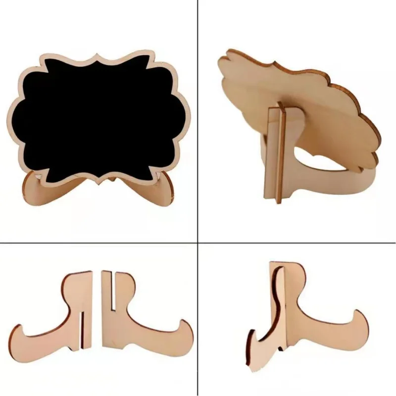 10 Stück Mini Holz Tafel Menü Etikett Chip Message Board Zeichen Tisch Tisch karte Zeichen für zu Hause Geburtstag Hochzeits feier Dekor Image