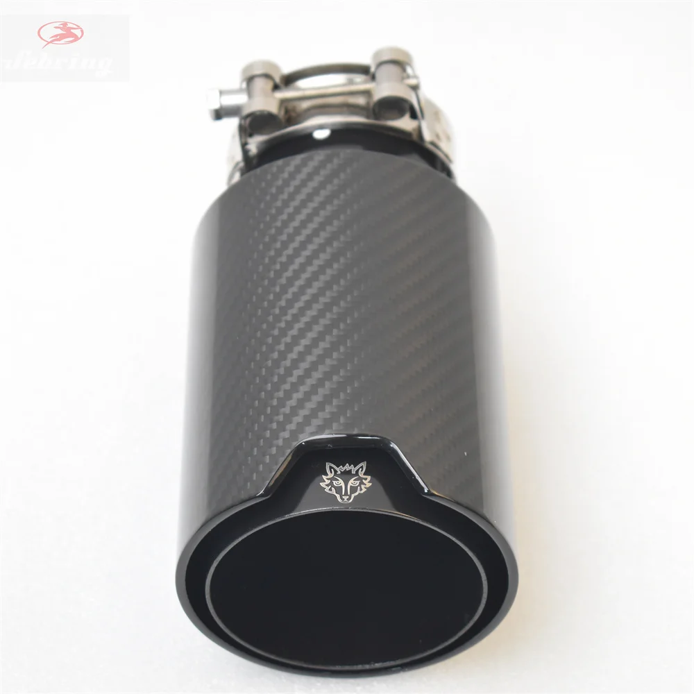 Carbon Fiber Edelstahl Universal Automobil Auspuffrohr Schalldämpfer Rohr Carbon Faser Auspuff Tipps Zubehör Image