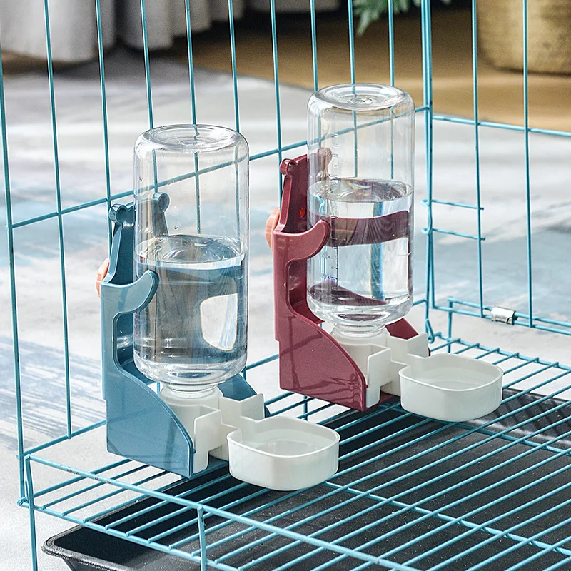Kreativer Wasserspender für Haustiere mit hängendem Käfig, Wassernapf für Hunde und Katzen, 2-in-1 hängender Wasserspender für Haustiere, Heimtierbedarf