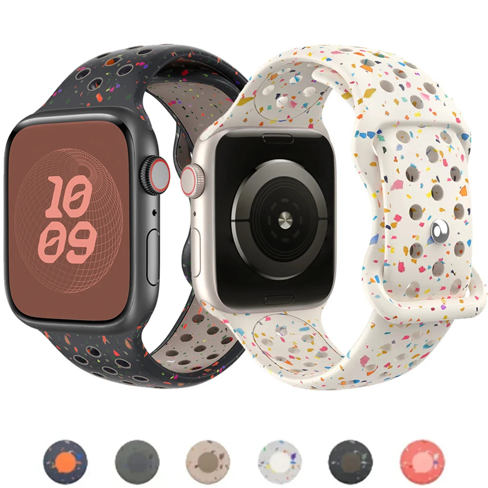 Sportarmband für Apple Watch Band Ultra 2 49 mm 44 mm 45 mm 46 42 mm 41 mm 40 mm Silikonarmband Iwatch Serie 9 8 7 6 SE 3 10 Correa Image