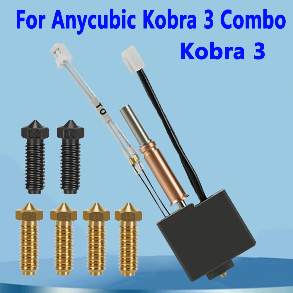 Kit-Upgrade für Anycubic Kobra 3 Hotend Kobra 3 Combo Hotend Kit 3D-Drucker-Zubehör Hot End Messingdüse Thermistorheizung Image