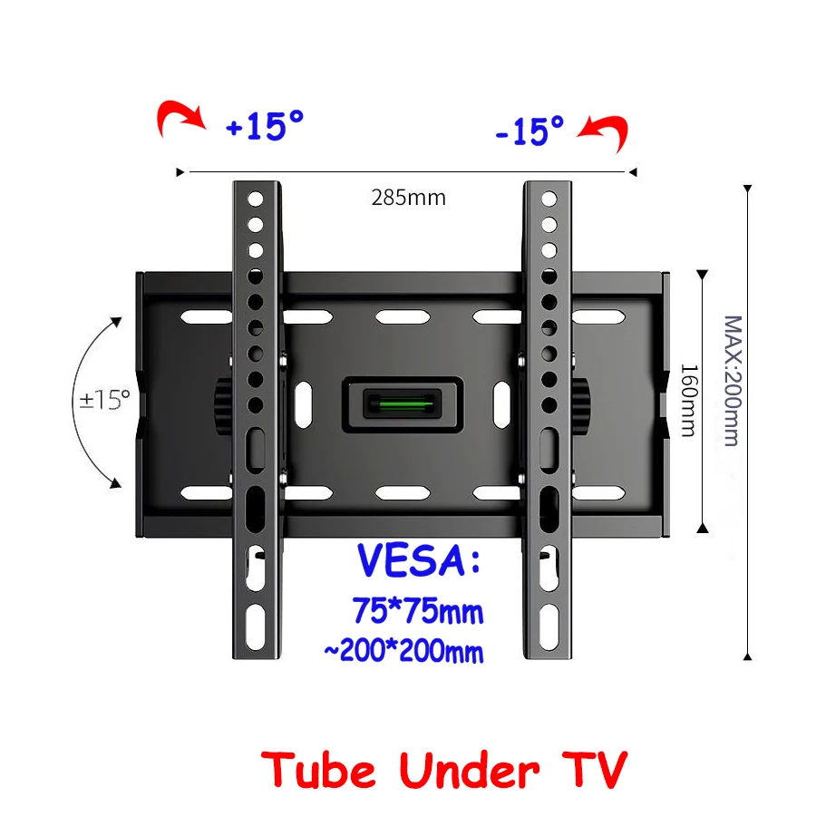 Rohr unter TV-Tilt-TV-Wand halterung für 14 ''-32'' LCD-LED-Universal halterung für TV, TV-Unterstützung maximale Belastung 35kg Vesa 200x200mm Image