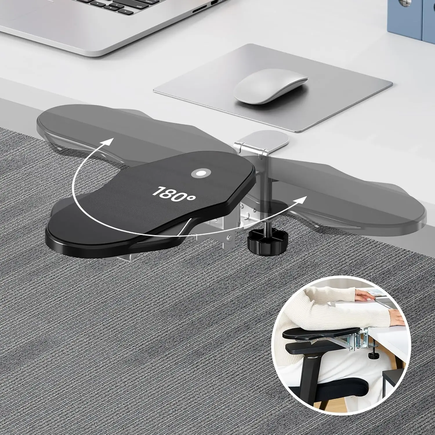 BEISHI Computer Armlehne Schreibtisch Einstellbare Ergonomische Handgelenk Rest Unterstützung Für Tastatur Armlehne Extender Rotierenden Maus Pad Halter