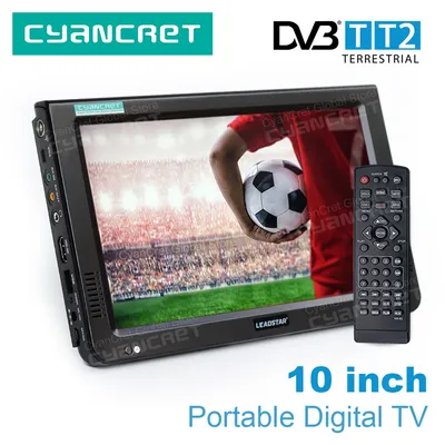 LEADSTAR D10 10 inch HD Portable TV DVB-T2 tdt DTT Digital and Analog mini small Car Television Support USB SD MP4 H.265 AC3