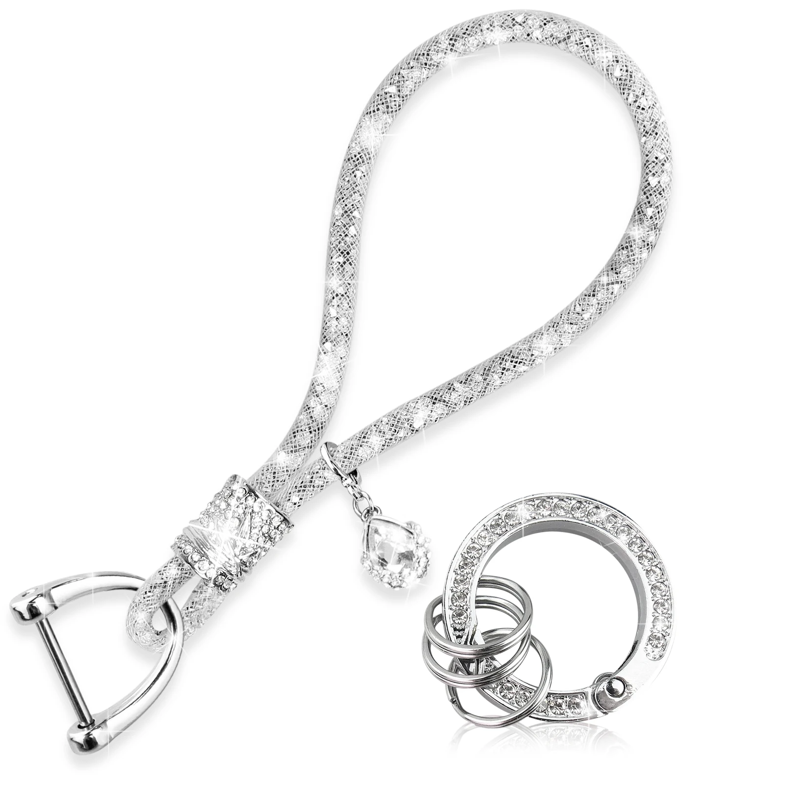 Mode Strass Armband Lehrer Schlüsselbund für Auto Schlüssel Schlüsselbund Bling Handgelenk Strap Kristall Schlüssel Kette Halter Schlüssel Ring Geschenk Image