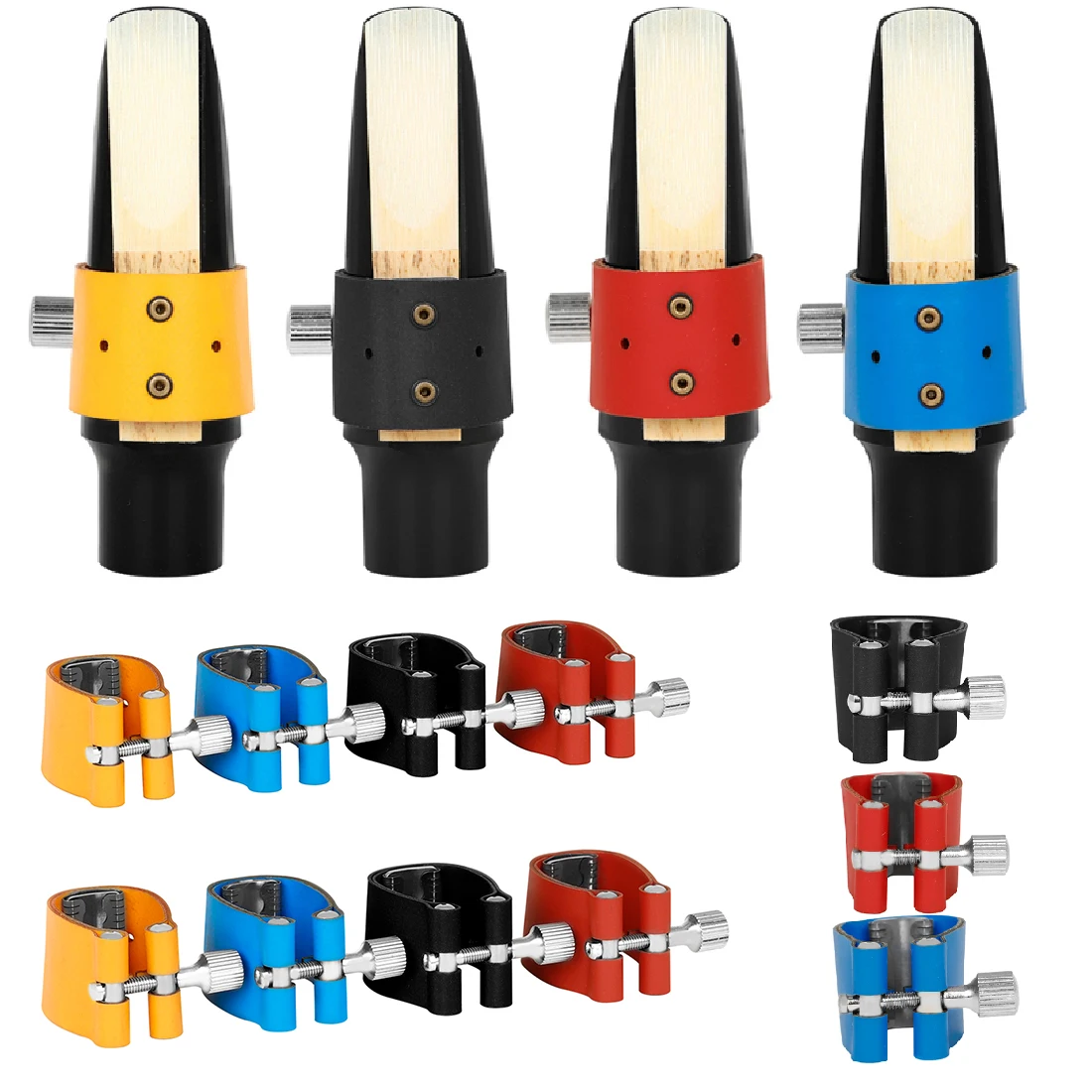  Sopran/Tenor/Altsaxophon Verschluss Clip Klemme Einzelne Schraube Einstellung Sax Mundstück Ligatur Clip Farbe Saxophon Teile Image