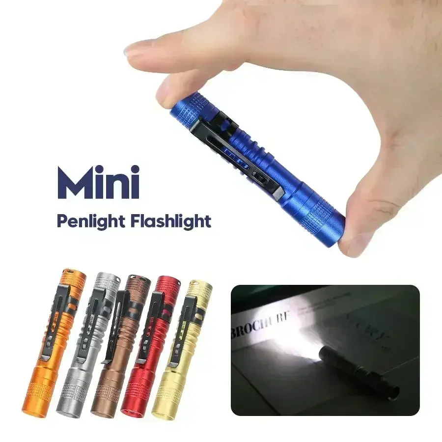 Tragbare Mini LED Stift Taschenlampe Mit Stift Clip Handheld Ultra Taschenlampe Verwenden AAA Batterie Für Outdoor Camping Notfall Lampe Image