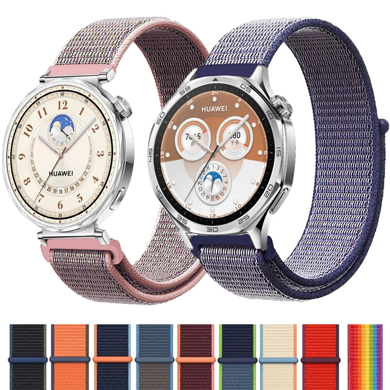 Nylon-Schlaufenarmband für Huawei Watch GT5 GT4 46 mm 41 mm Sportband Correa für Huawei GT 5 4, atmungsaktives Uhrenarmband für Männer und Frauen Image