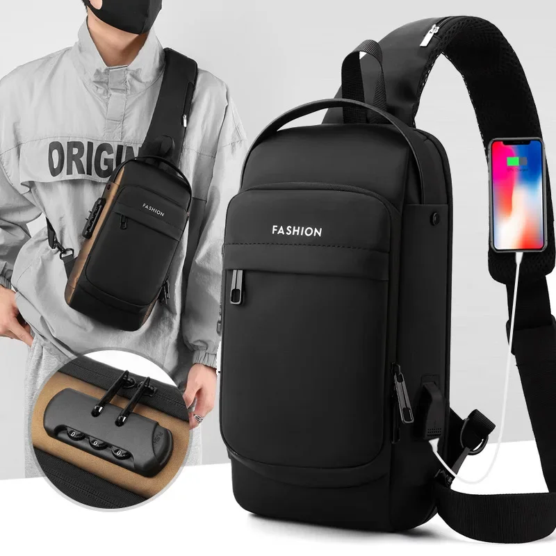 Anti Diebstahl Reisetasche Multifunktions Sport Männer Motorrad Fahrt Tasche Wasserdicht Mode Passwort Lock Männlichen Pack USB Lade Port Image