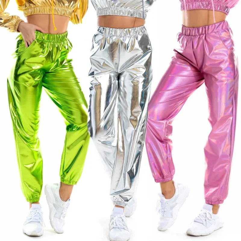 Hip Hop Hosen Dj Kostüm Street Dance Bühne Tragen Party Holographische Hosen Cheerleading Lose Nachtclub Pole Dance Hosen