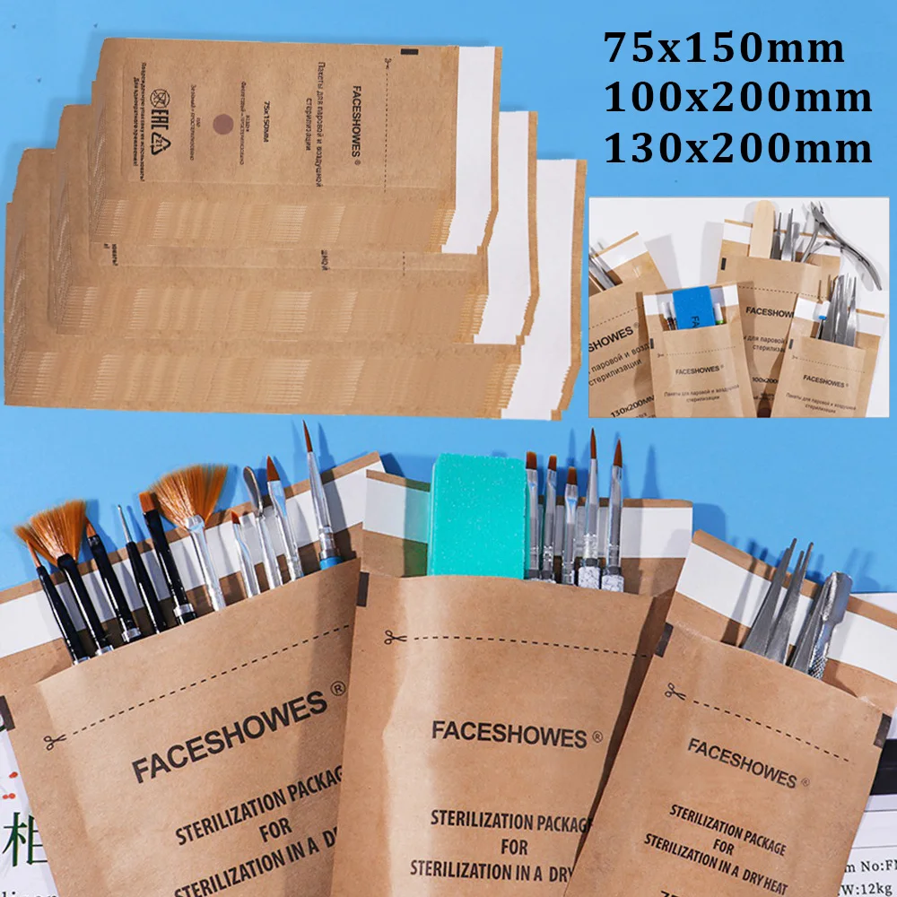 100 Stück Einweg-Reinigungs beutel Nagel Kraft Desinfektion beutel Maniküre Sterilisator Crimper Dental Tool Tattoo Reinigungs zubehör Image