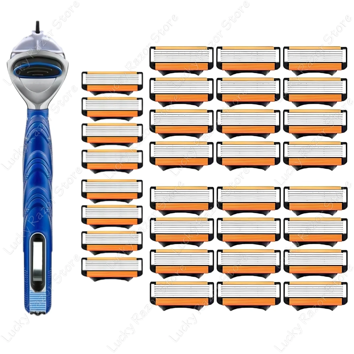 Neuer Fusion-Rasierer mit Austauschbarer 5-Schicht-Klinge, Sicherheits-Manuellrasierkopf, Professionelle Ersatzklingen Image
