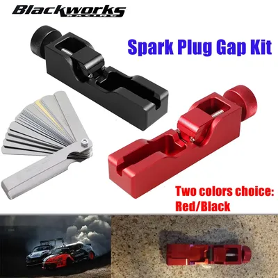 1 Set Zündkerzen-Lücken-Set, Elektroden-Kompression, universell verstellbar, für 10 mm, 12 mm, 14 mm, 16 mm High-Turbo-Power-Kit, Rot/Schwarz