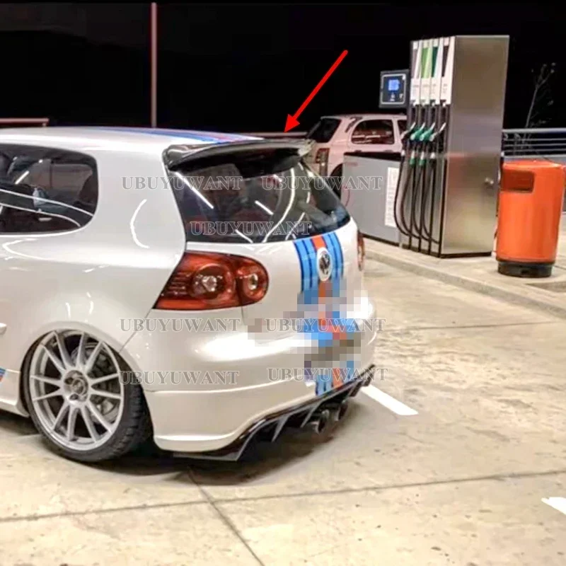 Für VW Volkswagen Golf 5V MK5 R32 GTI 2006-2009 Auto Hinten Dach Stamm Deckel Schwarz Carbon Faser spoiler Flügel Tuning Zubehör Teil Image