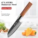 5-Zoll-japanisches Santoku-Messer 67-lagiger Damast stahl vg10 scharfes Obst gemüse beil hand geschmiedete Küchenmesser