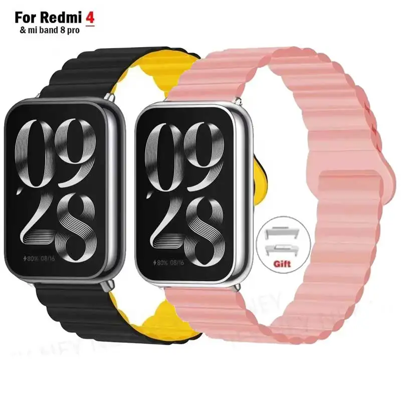 Magnets ch laufe für Xiaomi Mi Band 8 Pro Armband Smart Armband Armband Silikon Uhren armband Correas für Redmi Uhr 4 Zubehör Image