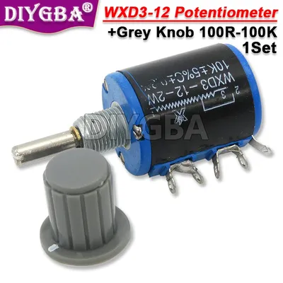1 Satz WXD3-12-2W Potentiometer 100 200 220 Ohm ( 1 Stück WXD3-12 1 Stück grauer Knopf) 1k 2,2 k 3,3 Image