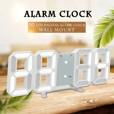 3D Mini Clock LED Digital Wall Clock Desk Clock Electronic Alarm Clock Living Room Wall Clock DIY Kitchen Timer Cute Timer
