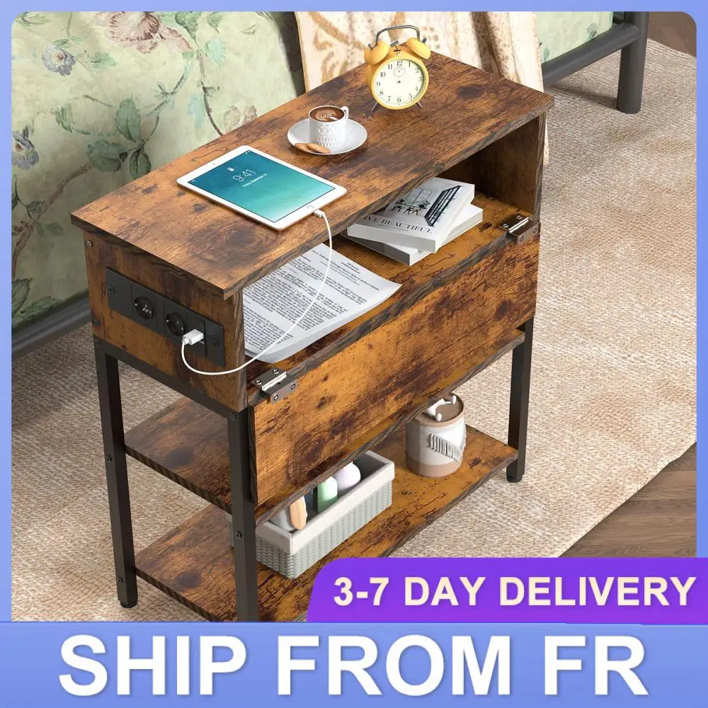 Multifunktions-Couch tisch mit Lade buchse Funktion Retro Industries til Nachttisch für Wohnzimmer Schlafzimmer Büro hwc Image