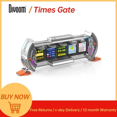 Divoom Times Gate Gaming Room Setup Digitaluhr mit Smart App-Steuerung, WLAN-Verbindung, RGB-LED-Display, Büro dekor Cyberpunk Image