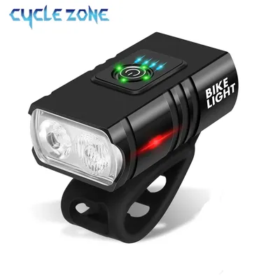 2 T6 LED Bike Light Type-C Charging Bicycle Lights Front 6 Modes MTB Flashlight Bicycle Headlight for Cycling Bicycle Front Lamp
