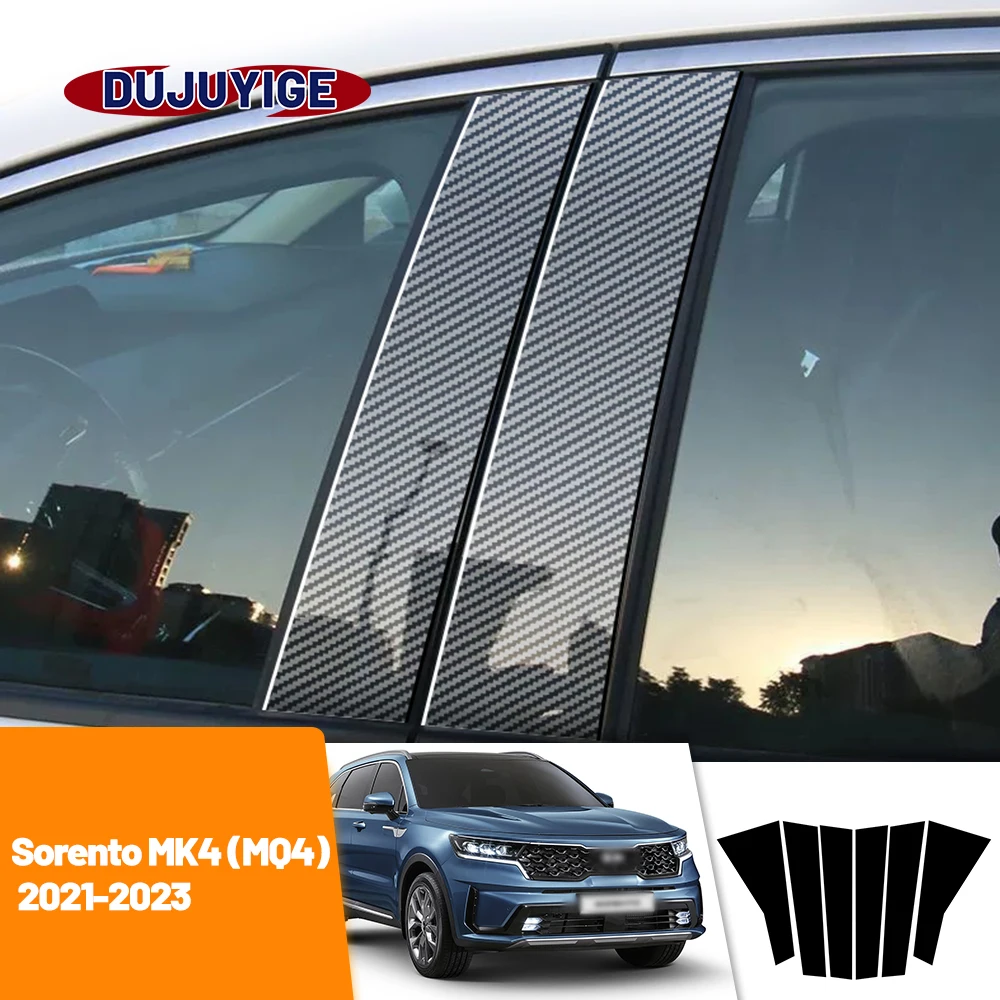 Für Kia Sorento MQ4 2021-2023 2022 Carbon Fiber Fenster Tür Spalte Deal B C Säule Post Abdeckung trim Aufkleber Image