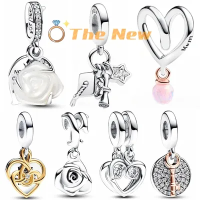 2024 New 925 Silver Rose Pink Flower White Jasmine Charm Jewelry Mothers Day Gift Free Delivery