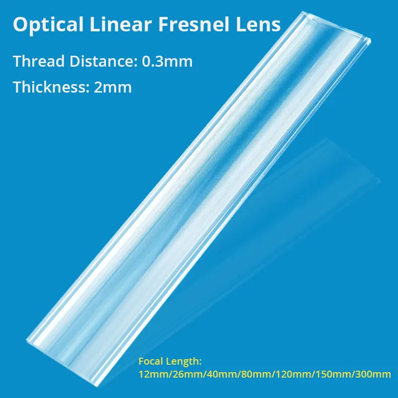 Optische lineare Fresnel-Linse in mehreren Größen, PMMA-Brennweite, Projektor, Flugzeuglupe, Solarenergie-Konzentrator Image