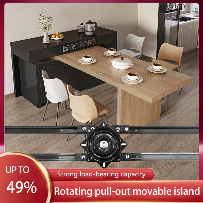 Teleskop drehbarer Insel tisch Spur Esstisch abnehmbare Teleskop Tischplatte ausziehbare Teleskop beschläge