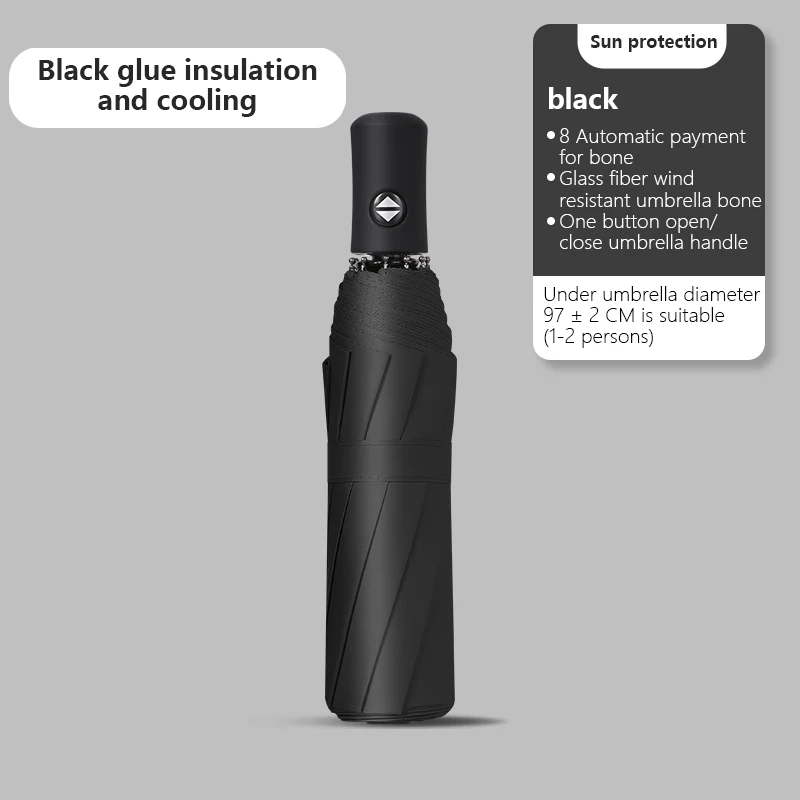 UV-Sonnenschutz schirm voll automatischer Anti-UV-Sonnenschirm Regenschirm faltbar dreifach 8 Stangen 10 Stangen Regenschirm Sonnenschirm Image