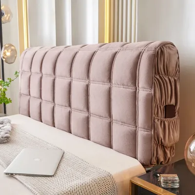 Luxury All-inclusive Velvet Bed Back Protector Cover Thicken Quilted Headboard Cover Super Soft Plush Quilting Bed Head Cover