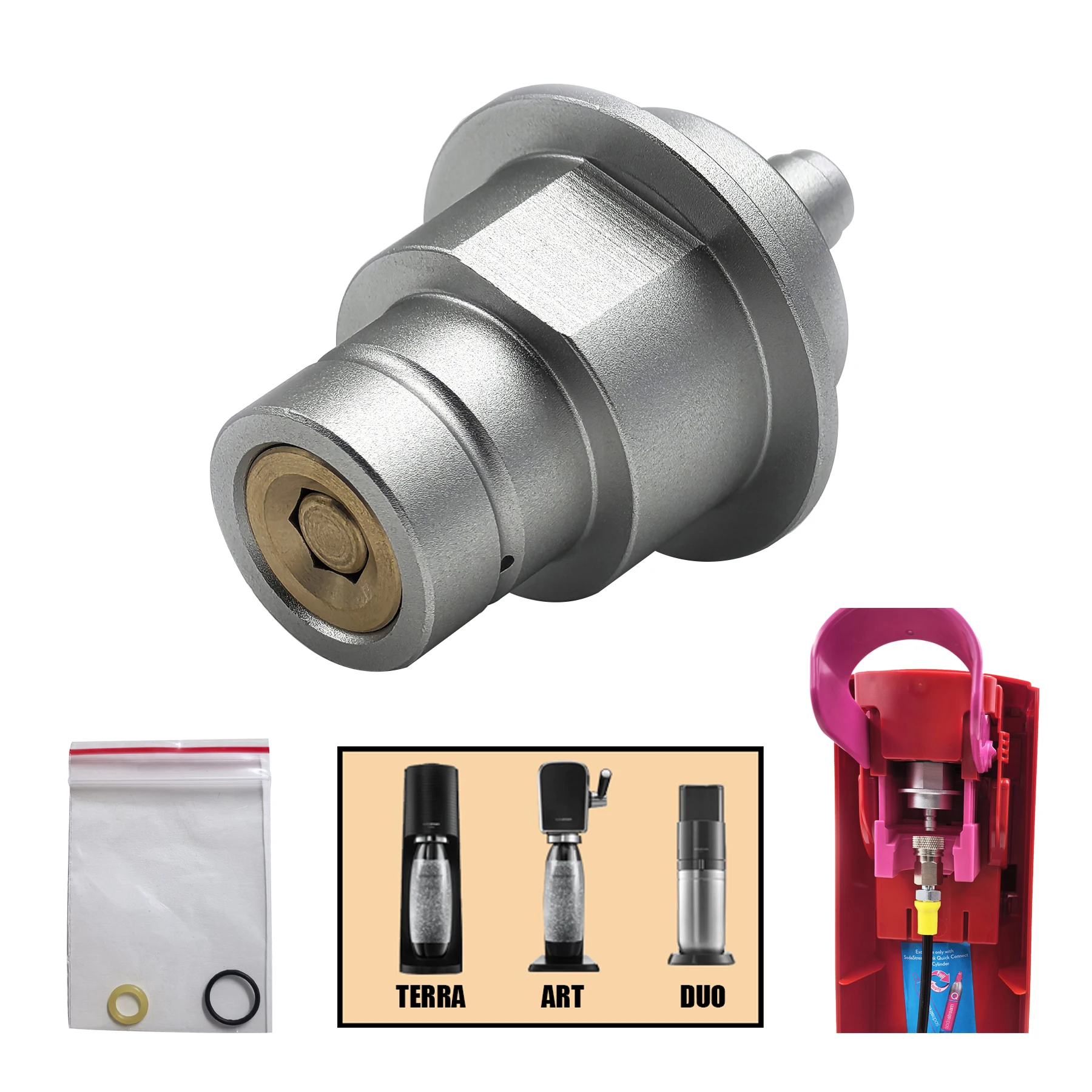 Soda Water Quick Connector Sodastream Terra DUO ART Quick Connect Filling Adapter Füllstation mit 8 mm Quick Disconnect Image