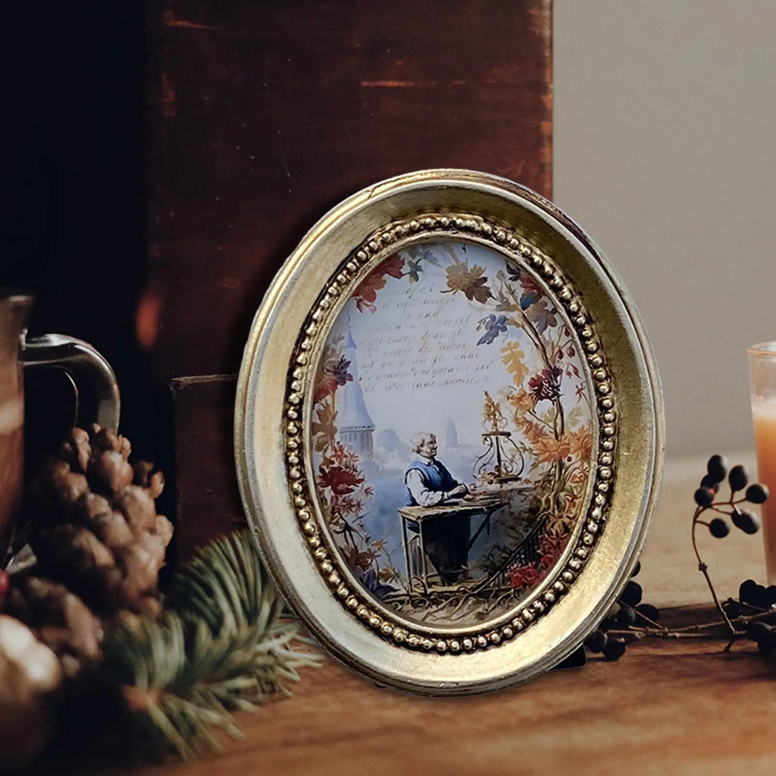 Vintage Bilderrahmen Tischplatte Wand montage Ornament Wohnzimmer Fotogalerie Wohnkultur Flur Retro Foto rahmen Antik