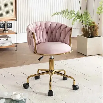 Girls Bedroom Makeup Chair, Living Room Lift Swivel Chair, Study Room Long-term Sitting Back Chair Pink Desk Chair