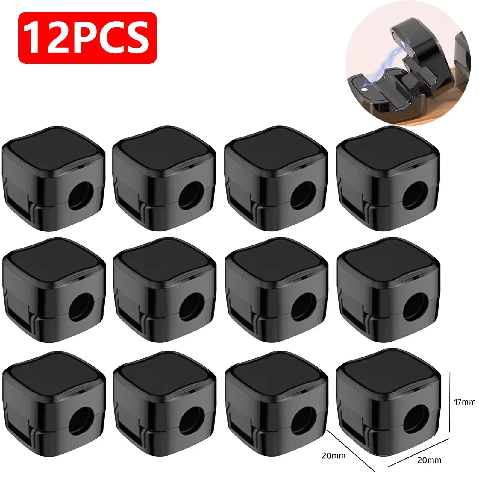 3/12 PCS Magnetische Kabel Clips Kabel Glatte Einstellbare Kabel Halter Unter Schreibtisch Kabel Management Draht Keeper Kabel Organizer Halter Image