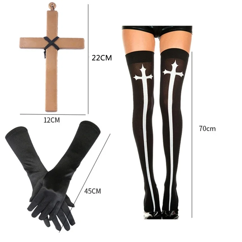 Nonne Kostüm Kopfschmuck Damen Religiöses Kostüm Halloween Outfits Image