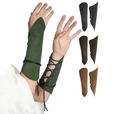 Frauen Celtic Elf Kostüm Requisiten Medeival Armbänder Wildleder Schnür Bogenschütze Arm Ausrüstung
