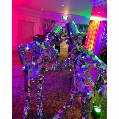 Handgenähter Spiegel Mann Show Anzug Bühnenkleid Performance Halloween Glasmaske Glas Cosplay Image