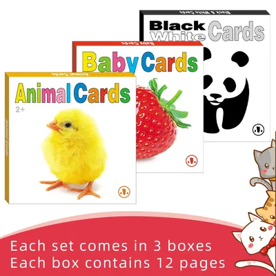 Visuelle Stimulation karten für 0-2-Jährige trainieren das Sehvermögen Ihres Babys und verbessern das erste Geschenk Ihres Babys für Kinder Image