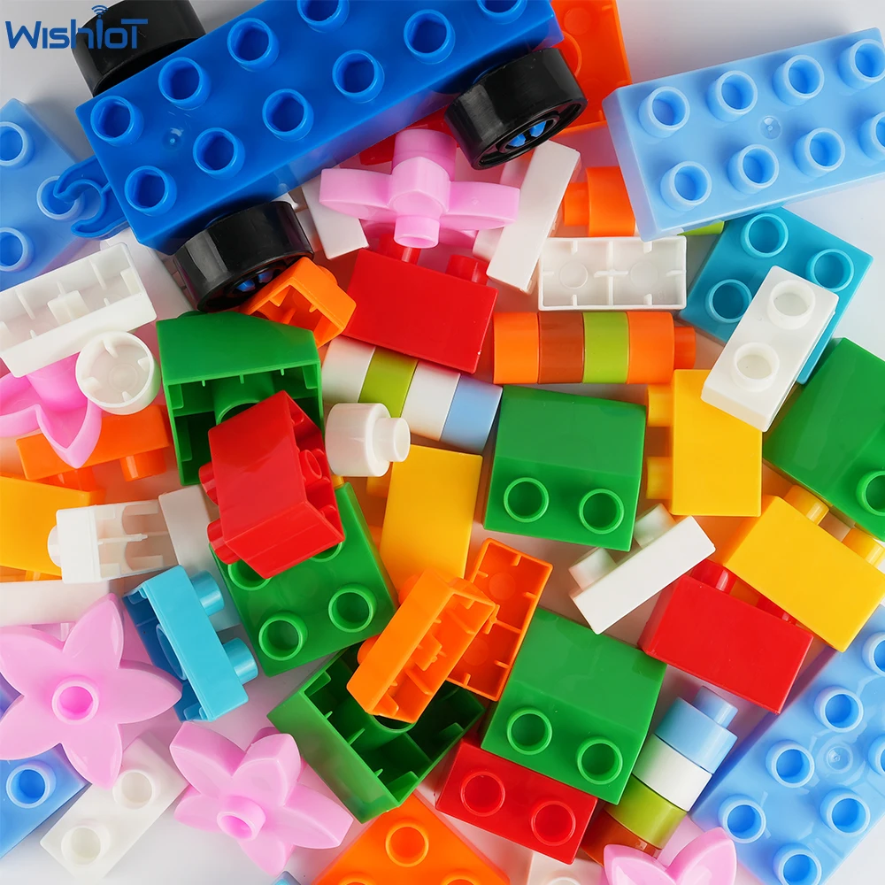 70/200PCS Große Partikel Kreative Bausteine Groß Bunte Klassische Grundlegende Silde Ziegel Spielzeug Bildung Interaktive Puzzle Geschenk Image