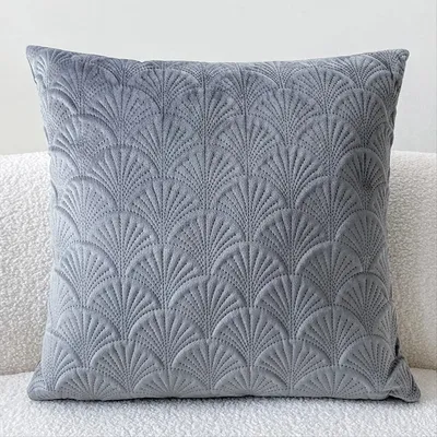 Grauer Retro Kissen bezug Sofa Samt Stickerei Kissen bezug Kissen bezug 45x45cm dekorativ für Image