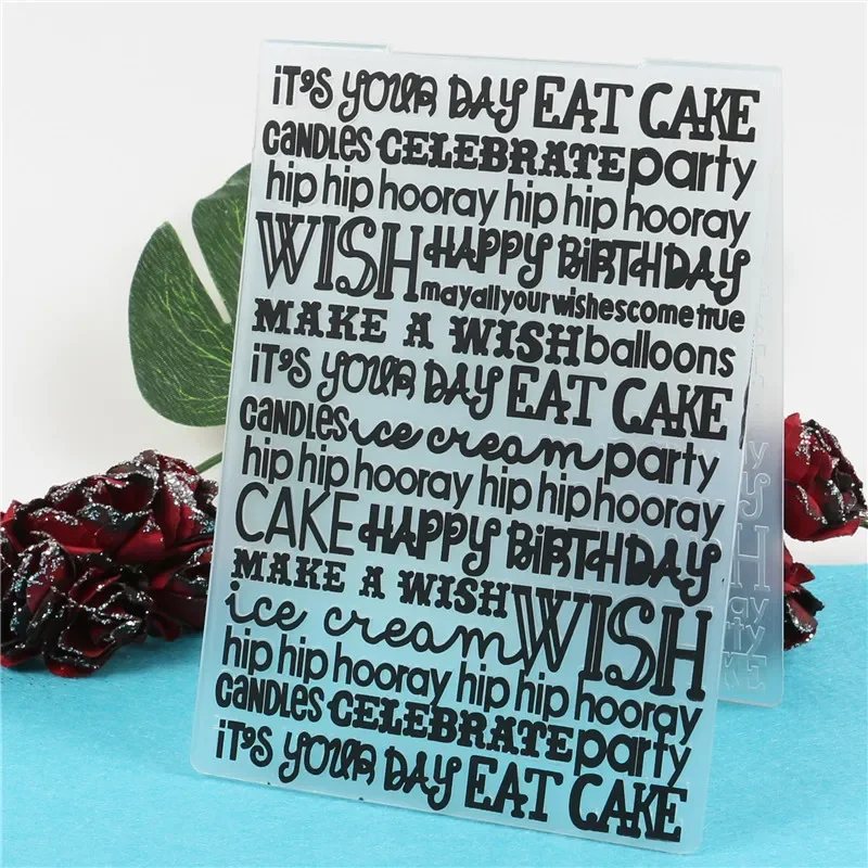 Alles Gute zum Geburtstag Stempel Kunststoff Prägung Ordner Vorlage für Scrapbooking Fotoalbum Papier Kartenherstellung Image