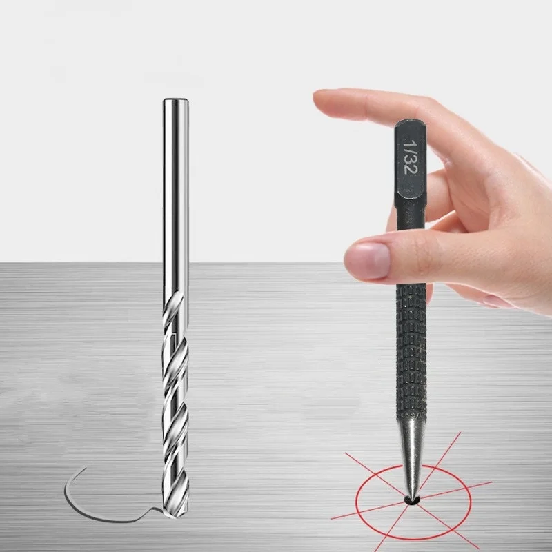 4 Stück Mittels tempel Ortungs fenster brecher Universal 0.8/1.6/2.4/3,2mm Kohlenstoffs tahl Metall Holz Markierung sbohr werkzeug Metall bohrer Image