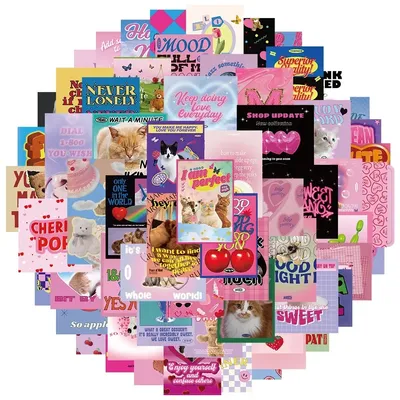 65 stücke Cartoon rosa y2k Aufkleber ästhetische Laptop Wasser flasche Fall Scrap booking Gepäck Image