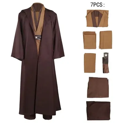 2024 neue hochwertige Star Soft Polyester Wars Kostüm Halloween Jedi Rollenspiel Obi-Wan Kenobi Cos Image
