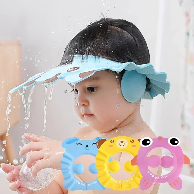 Baby party Soft Cap verstellbarer Haar wasch hut für Kinder Gehörschutz sicher Kinder Shampoo Bade dusche schützen Kopf bedeckung Image