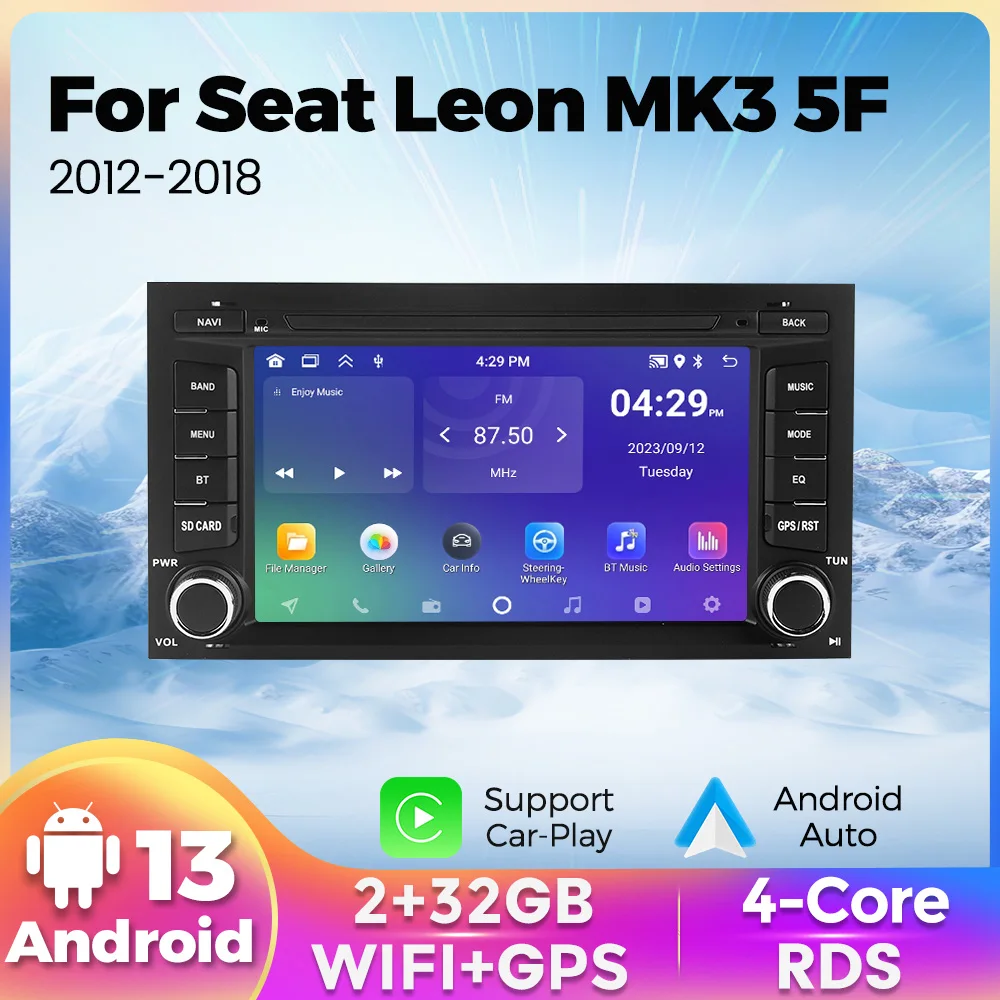 7 Zoll für Sitz Leon MK3 5F 2012-2018 Android Auto spielen Autoradio intelligente Systeme Radio Stereo RDS Auto-Screen-Video-Player Image