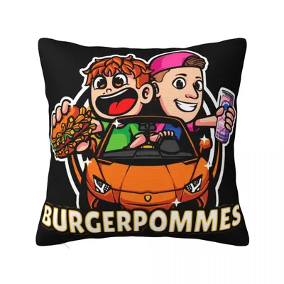 Burger pommes icrimax Cartoon Kissen bezug bedruckte Kissen bezug Dekorationen 2024 neue Lieder Kissen bezug Abdeckung nach Hause Multi Größe Image