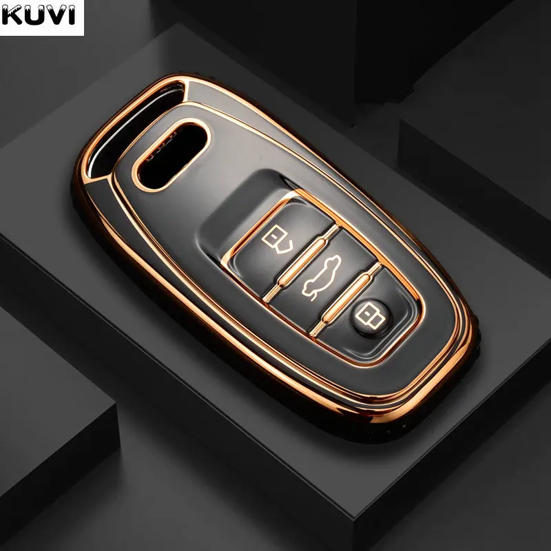 TPU Auto Remote Key Case Cover Shell für Audi A5 A6 C7 A7 A8 Q3 Q5 Q7 S4 S6 S7 S8 R8 TT A1 A3 8V A4 B8 B9 Halter Zubehör Image
